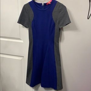 Royal blue and dark grey dress